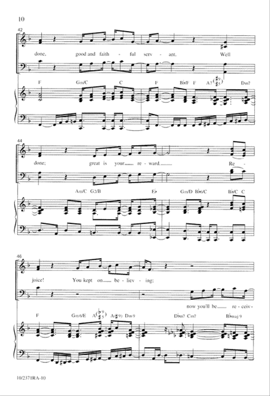 Well Done Good and Faithful Servant 4-Part scores gallery preview page 10