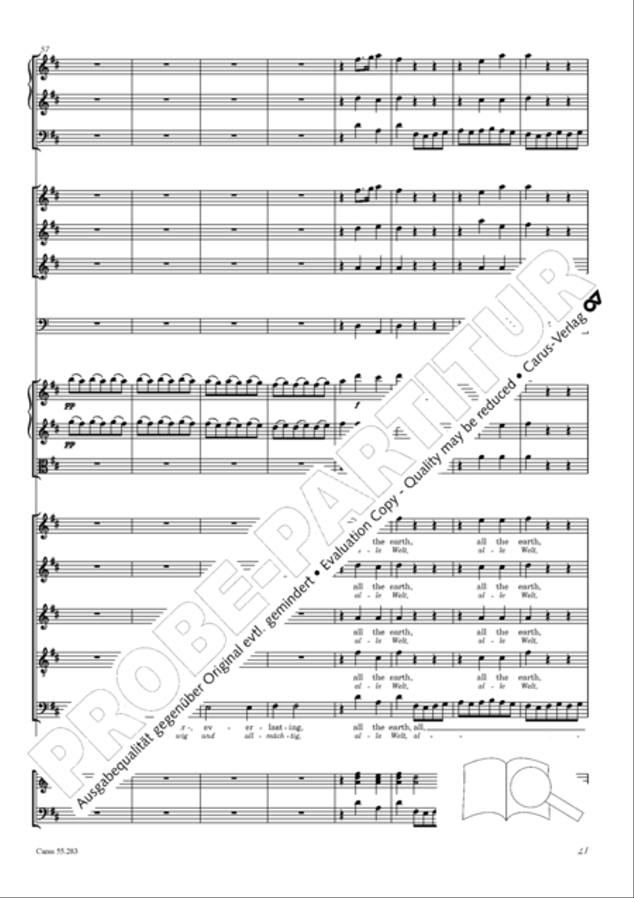 Te Deum for the Victory of Dettingen SSATB scores gallery preview page 44