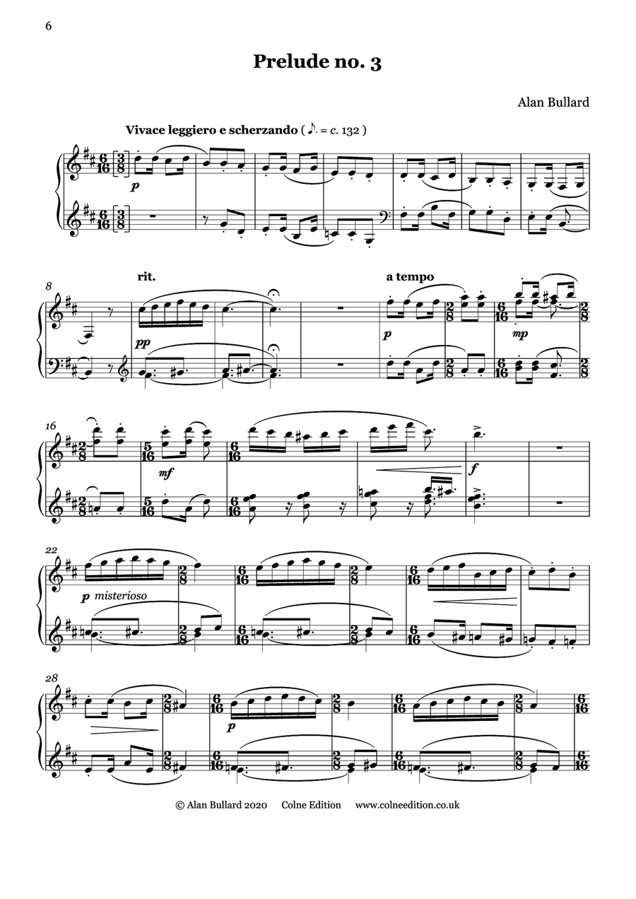 Twelve or Thirteen Preludes for Piano Solo, Set Two (minor keys) Piano Solo scores gallery preview page 6