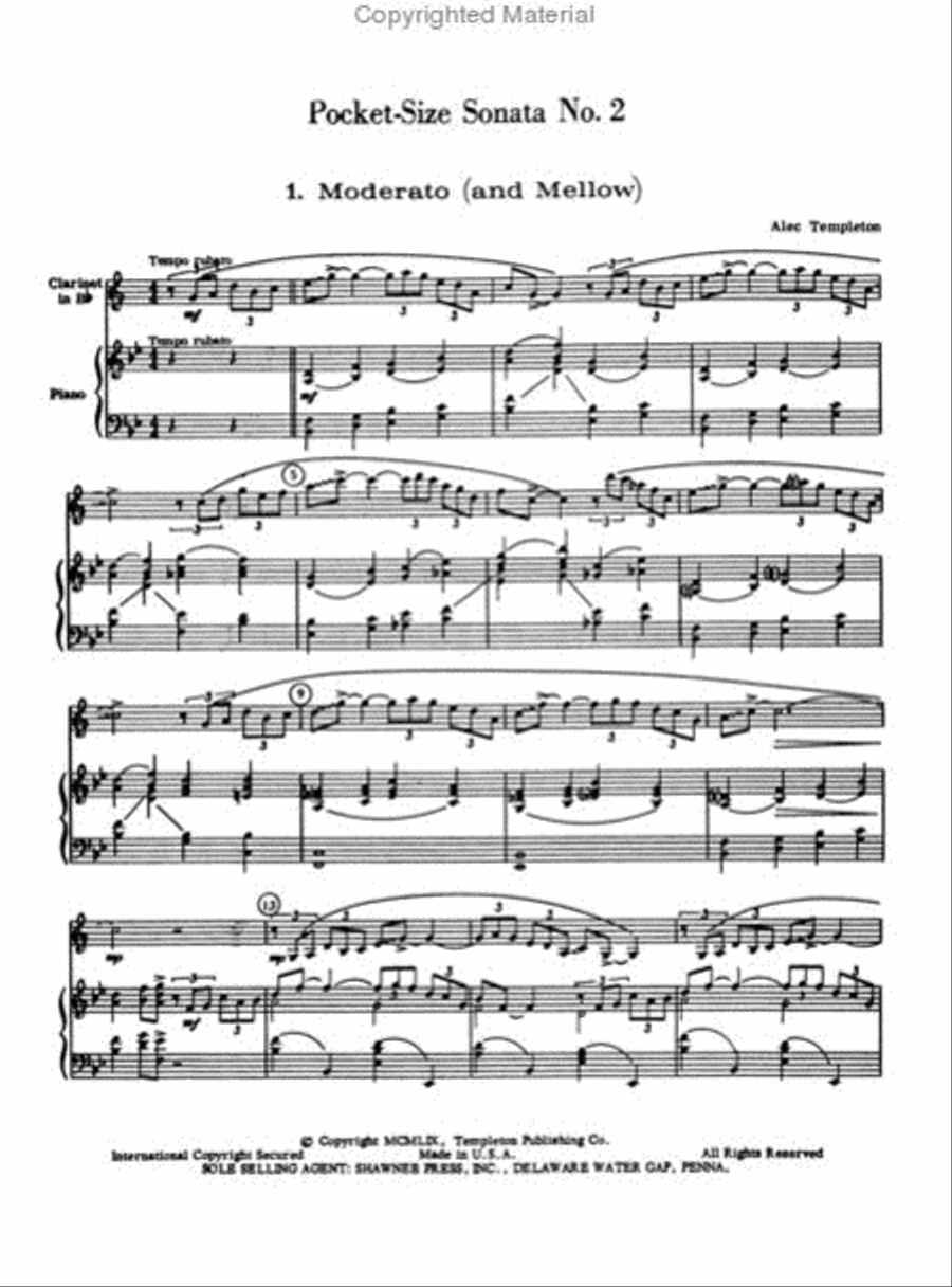Pocket Size Sonata No. 2 Clarinet Solo scores gallery preview page 2