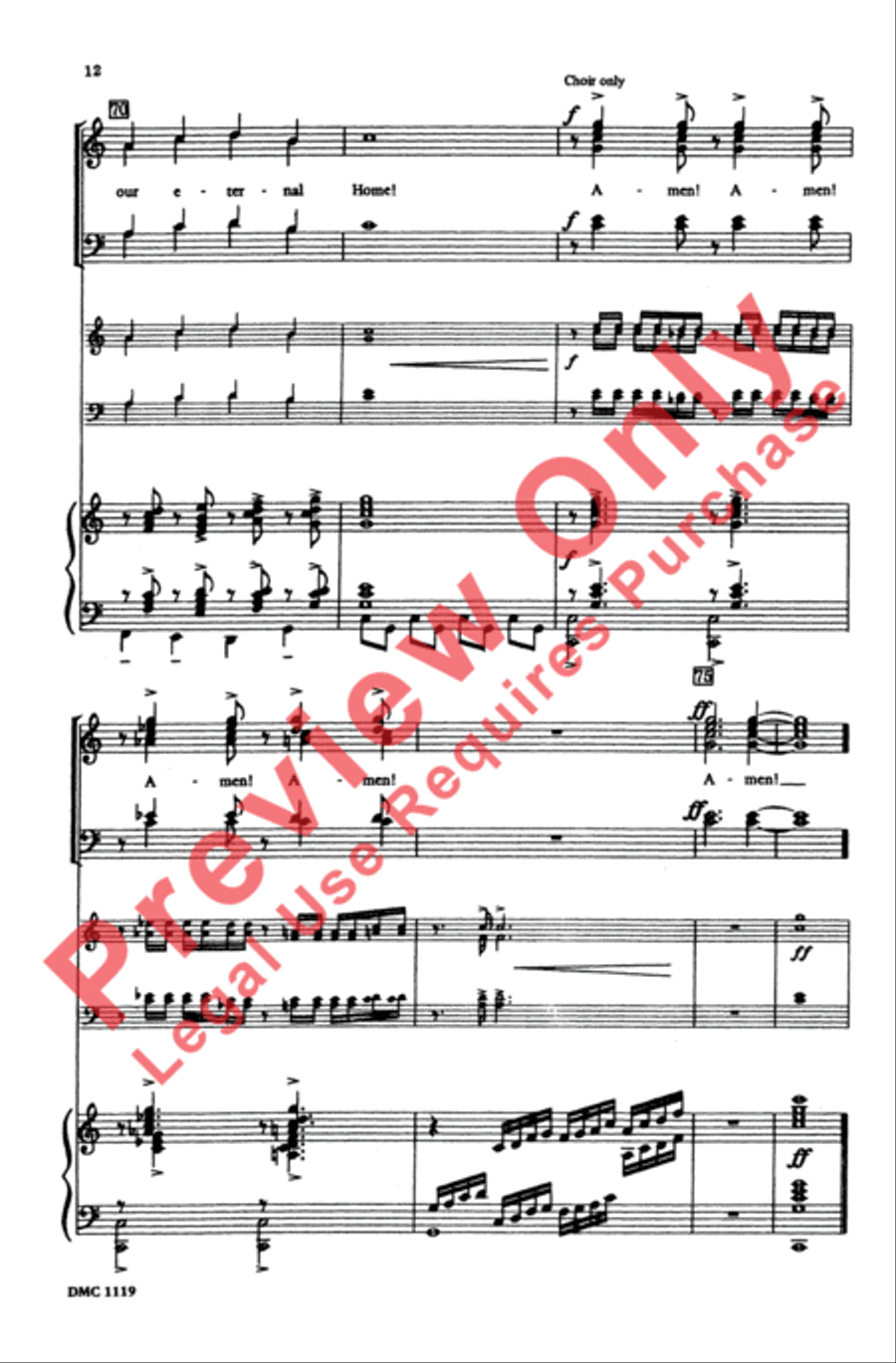 Festival Piece on St. Anne 4-Part scores gallery preview page 12