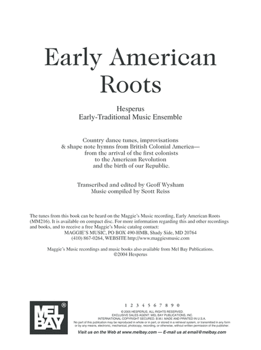 Early American Roots Recorder Edition