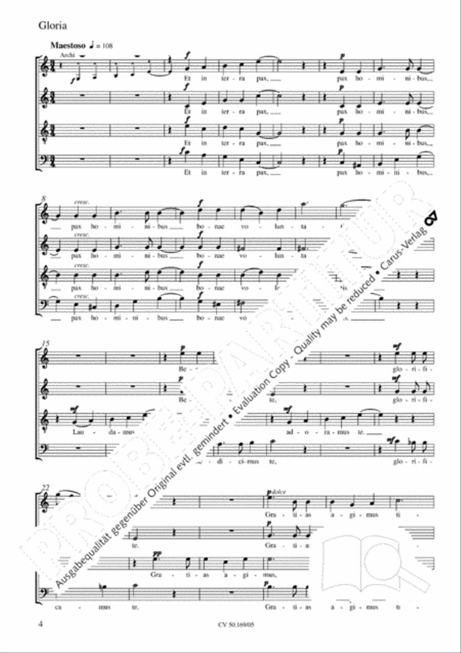 Mass in C Major 4-Part scores gallery preview page 5
