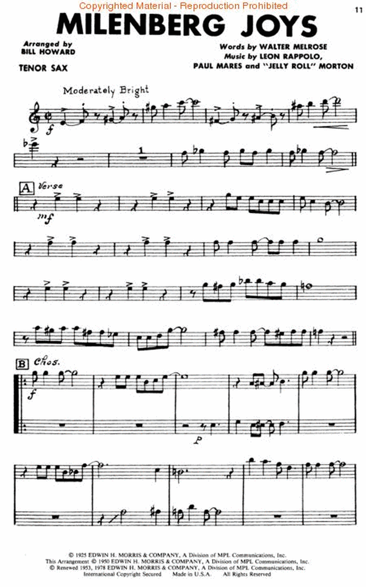 Dixieland Beat No. 1 - Tenor Sax