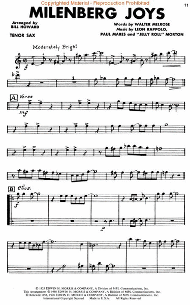 Dixieland Beat No. 1 - Tenor Sax
