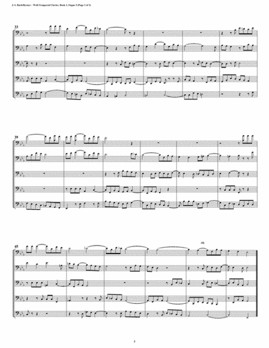 Fugue 05 from Well-Tempered Clavier, Book 2 (Bassoon Quintet) image number null