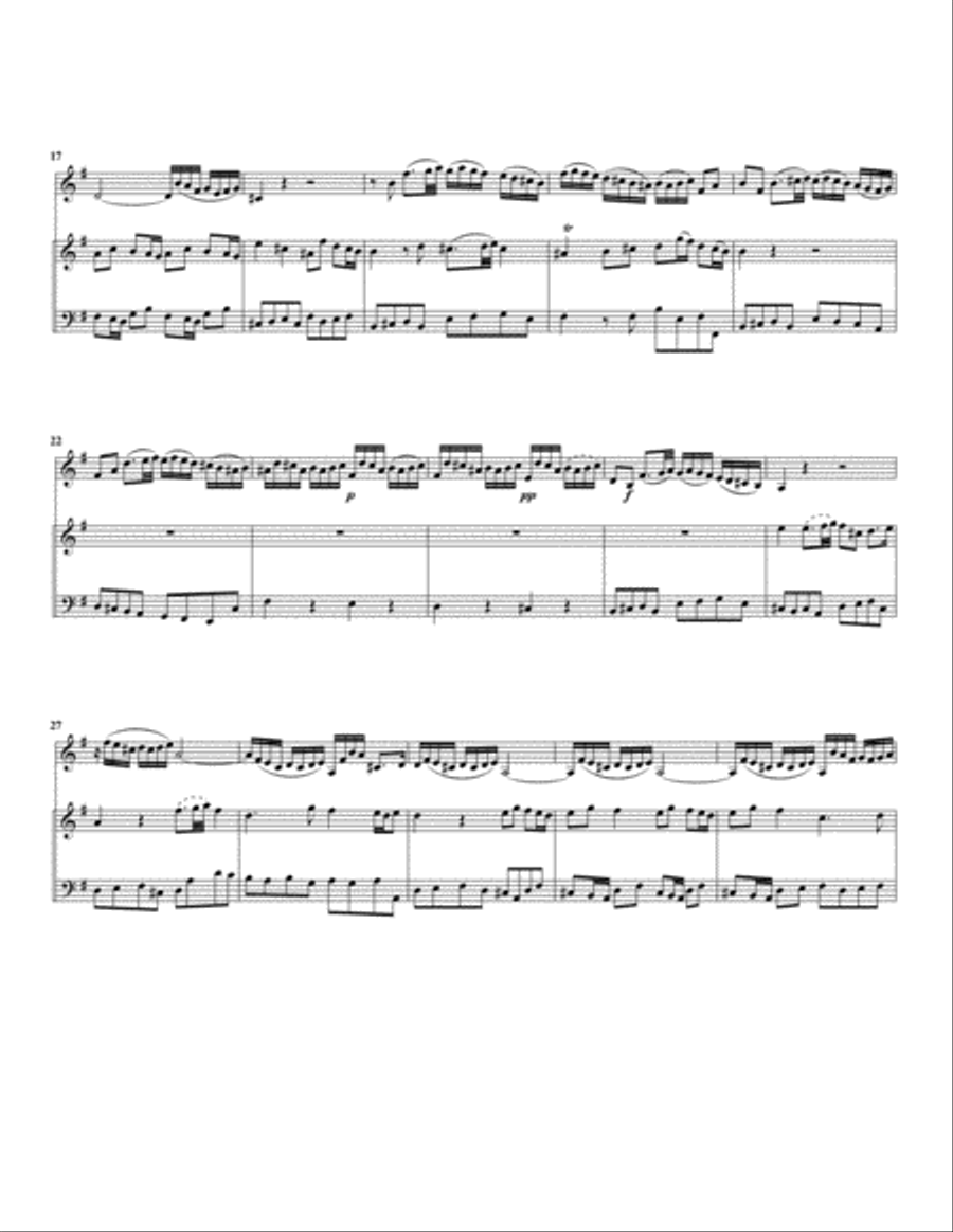 Two arias from Cantata BWV 202 (arrangement for violin and organ or harpsichord) Small Ensemble scores gallery preview page 3