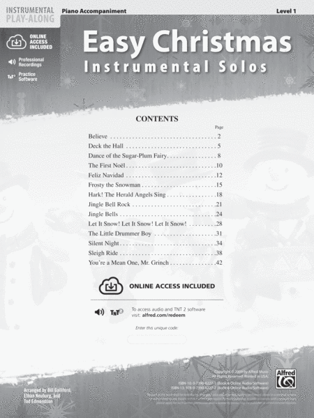 Easy Christmas Instrumental Solos for Strings, Level 1