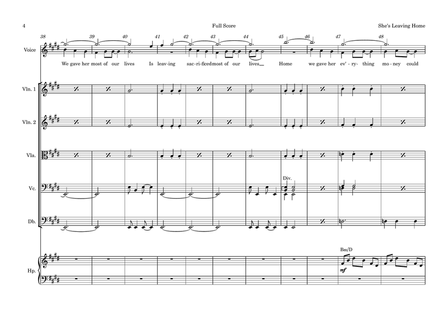 She's Leaving Home String Orchestra scores gallery preview page 4
