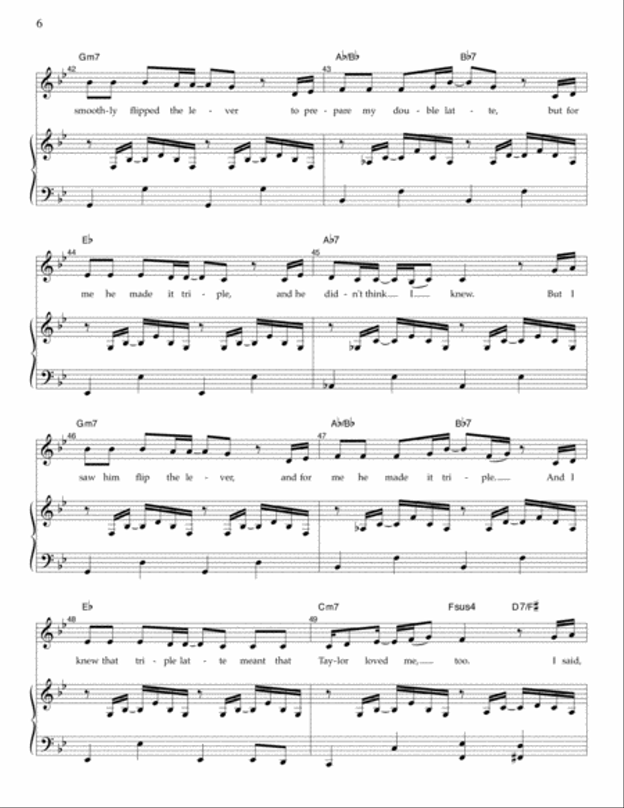 Taylor, The Latte Boy Taylor, The Latte Boy Piano, Vocal scores gallery preview page 6