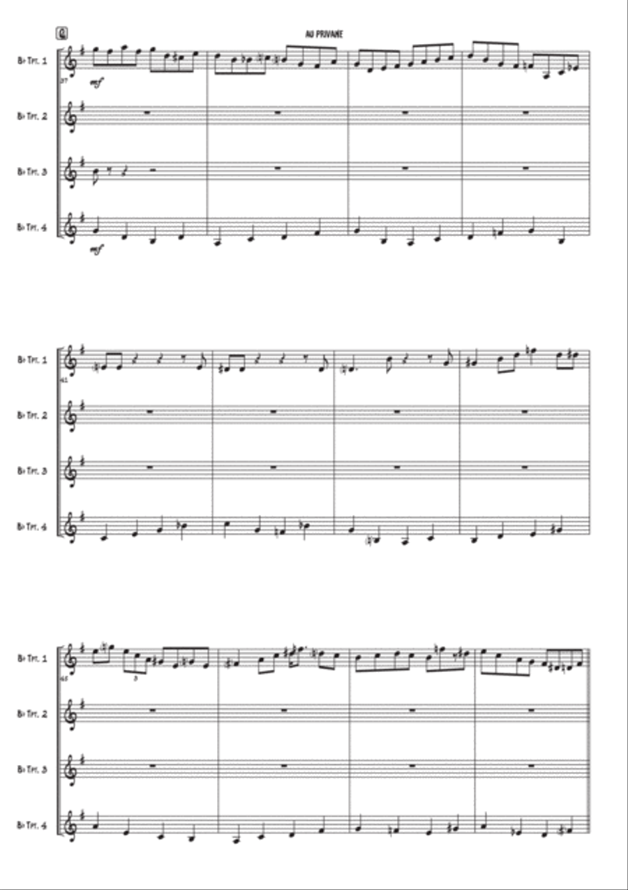 Au Privave Woodwind Quartet scores gallery preview page 4