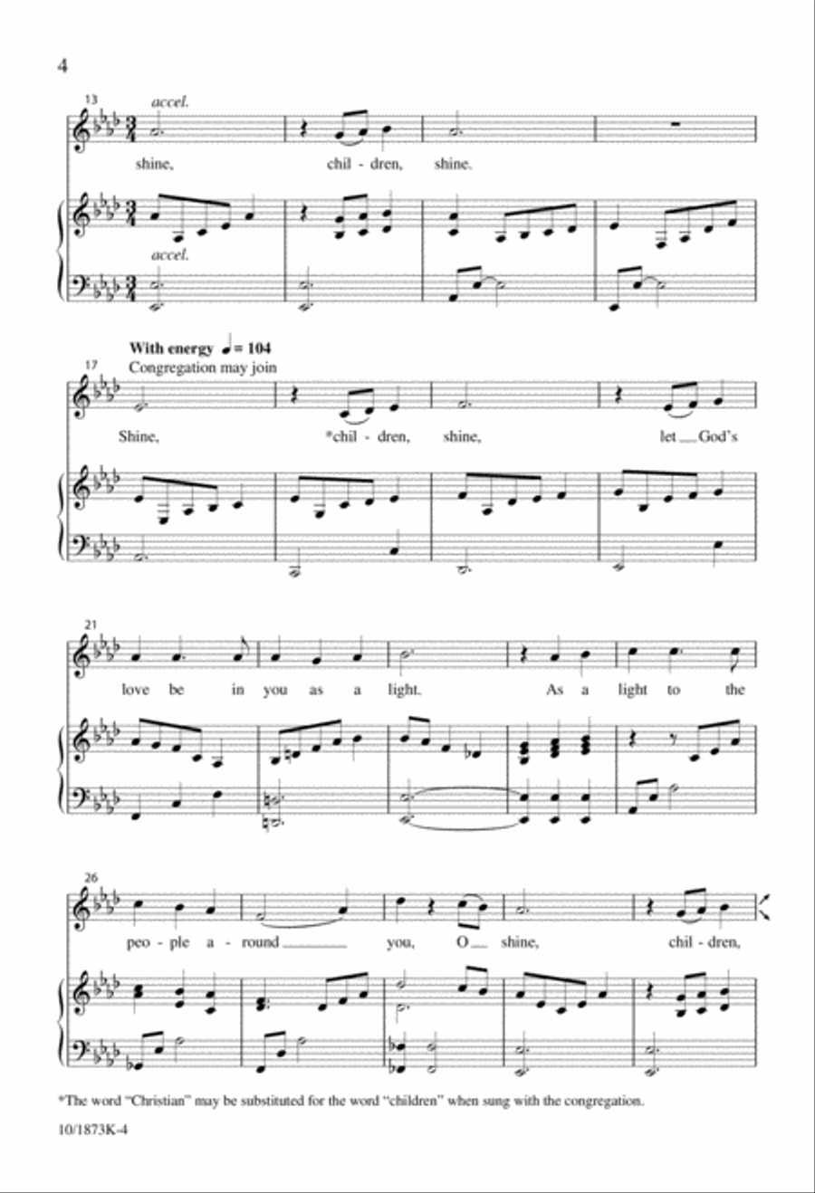 Shine, Children, Shine Unison Choir scores gallery preview page 2