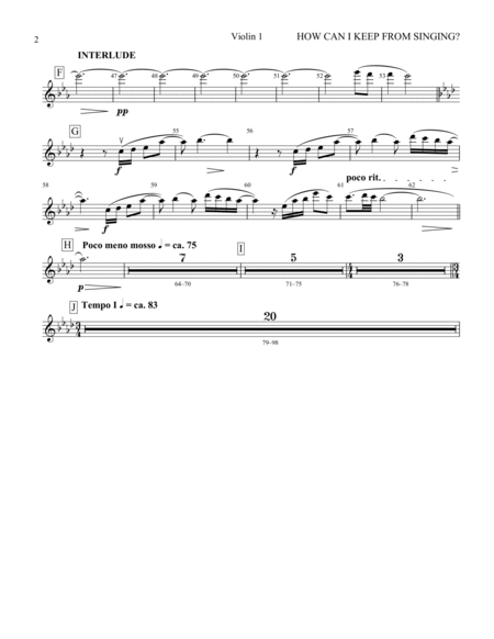 How Can I Keep from Singing (arr. Matt and Adam Podd) - Violin 1