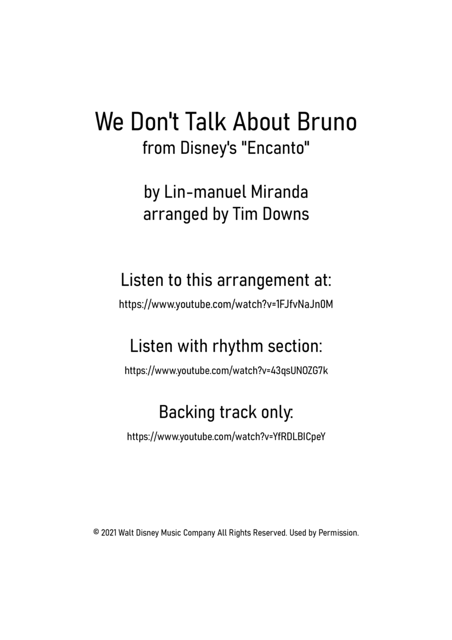 We Don't Talk About Bruno Saxophone Quartet scores gallery preview page 1