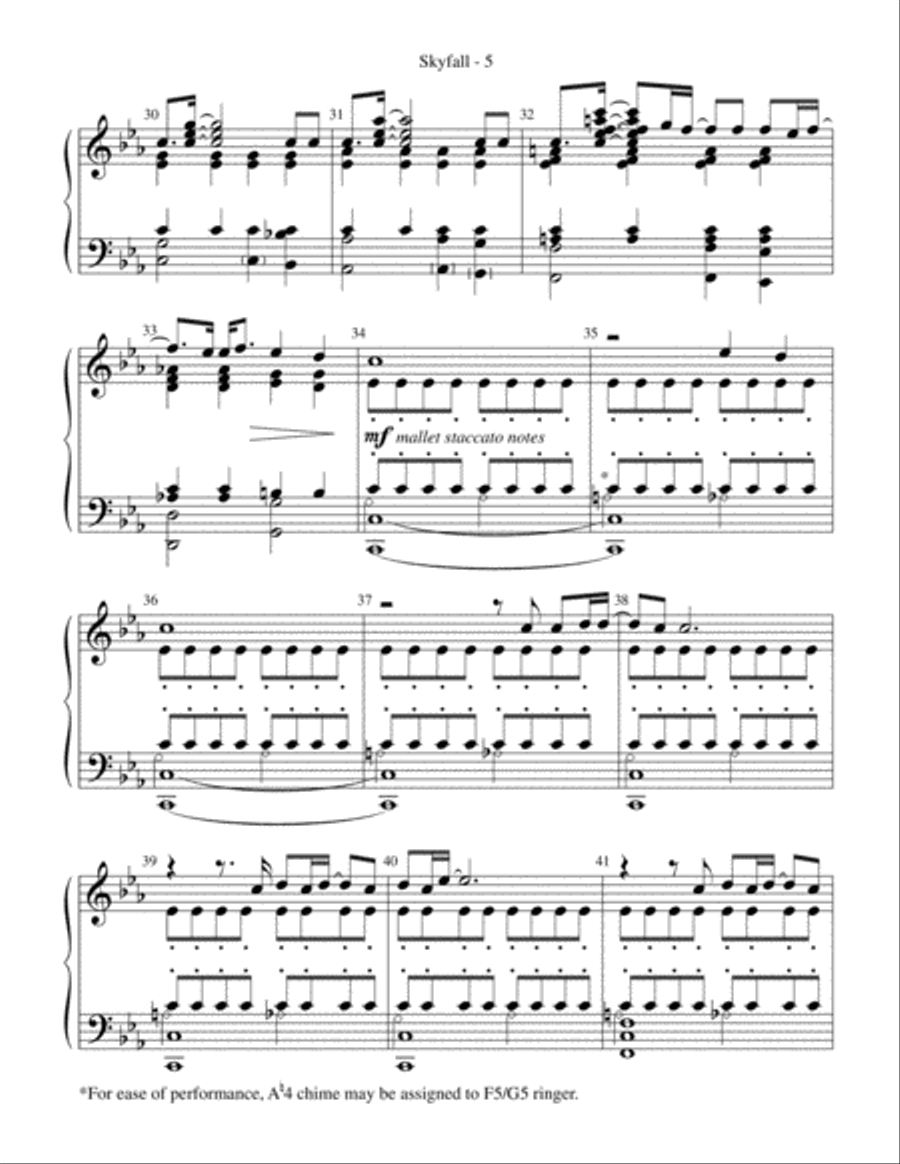 Skyfall Handbell Choir scores gallery preview page 5
