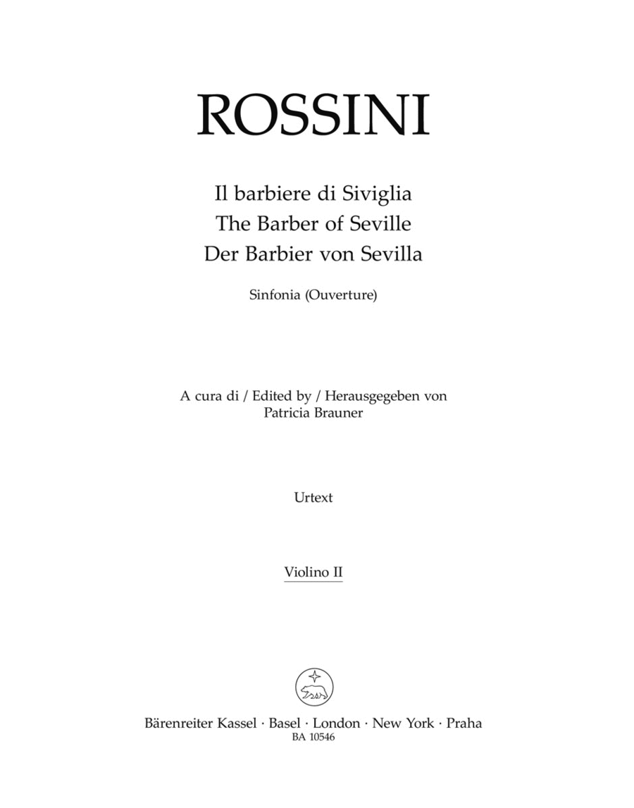 Il barbiere di Siviglia (Der Barbier von Sevilla). Sinfonia (Ouverture) Violin scores gallery preview page 1