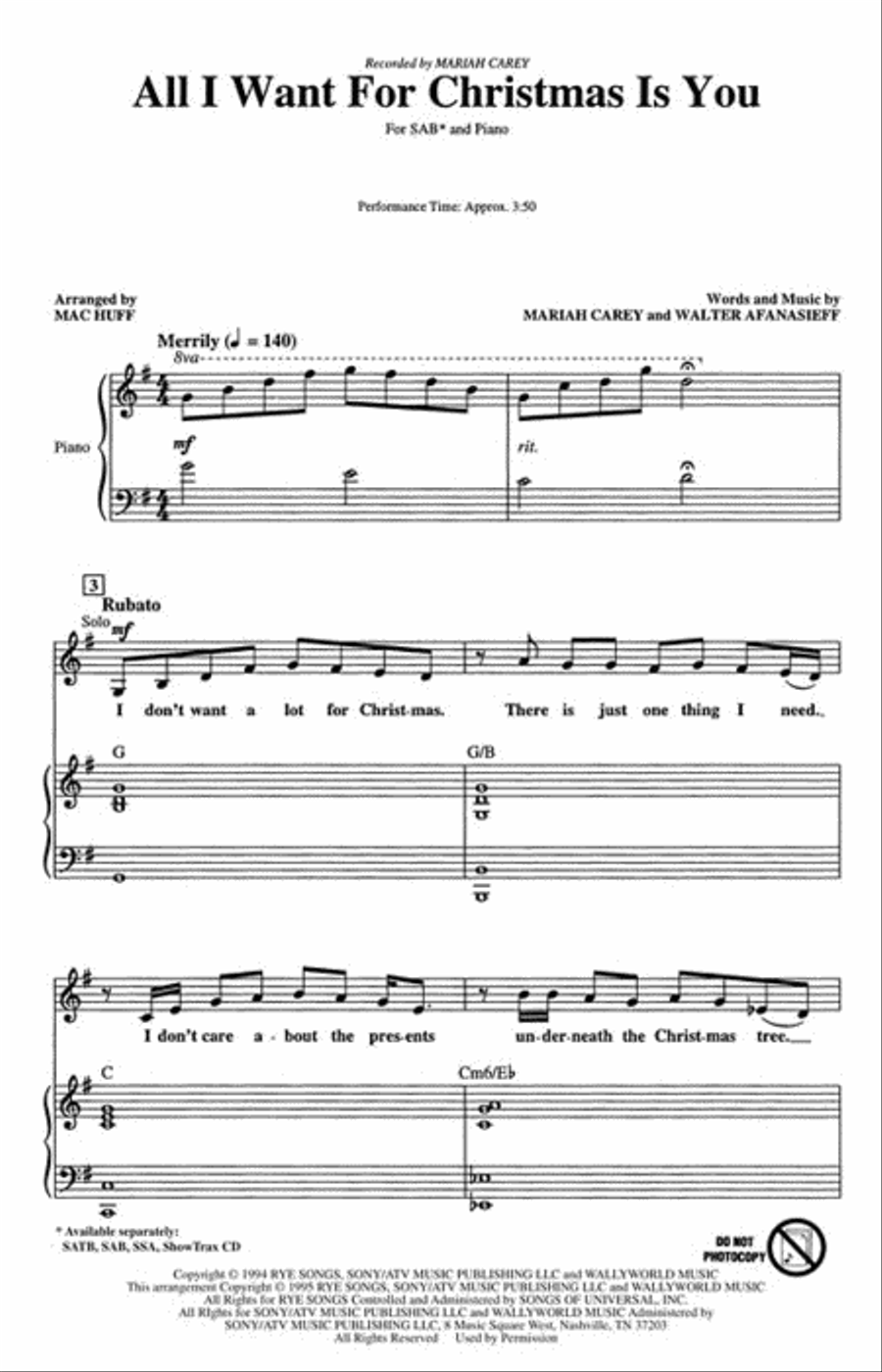 All I Want for Christmas Is You 3-Part scores gallery preview page 2