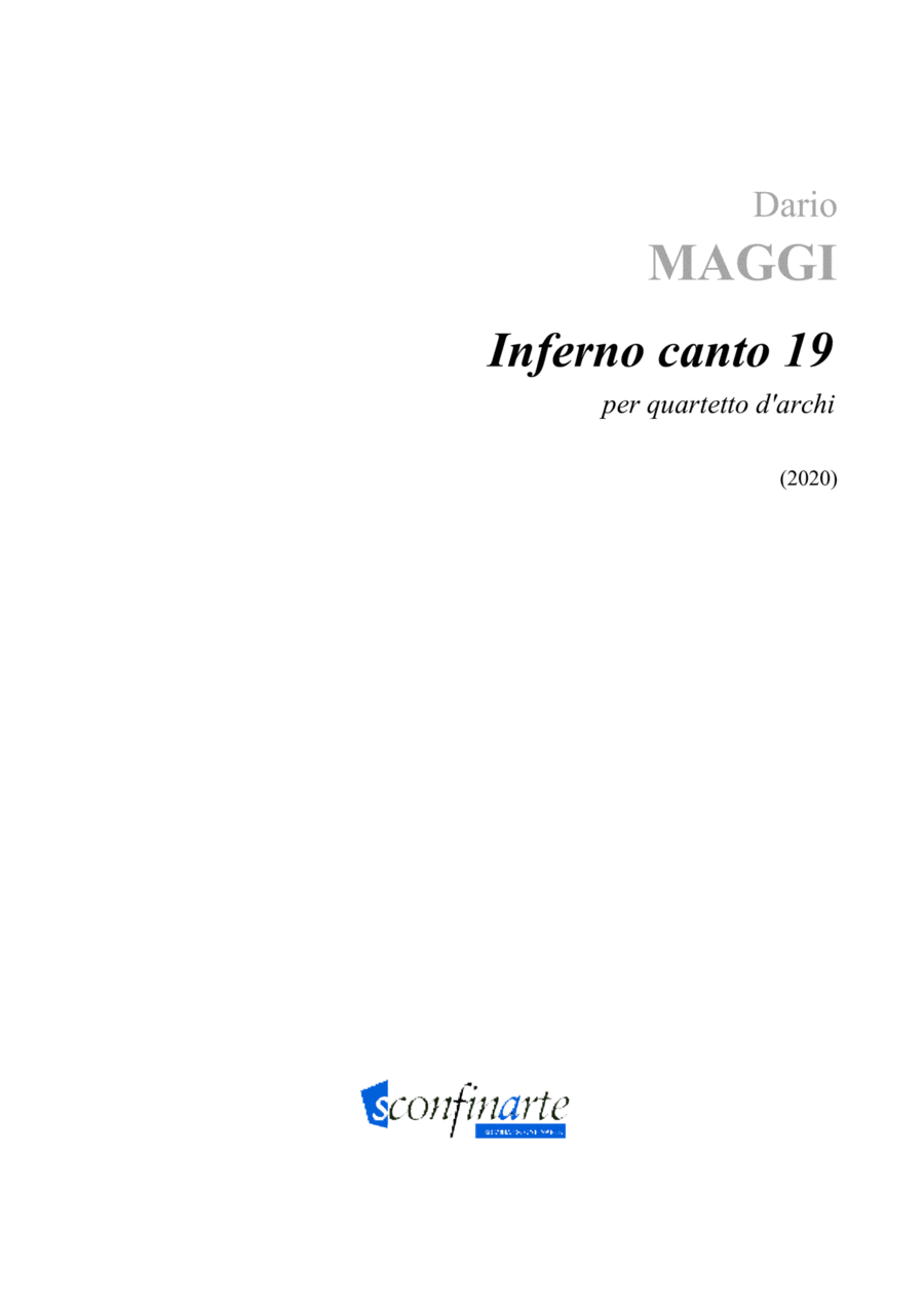 Dario Maggi: INFERNO CANTO 19 (ES-22-034) - Score Only String Quartet scores gallery preview page 1
