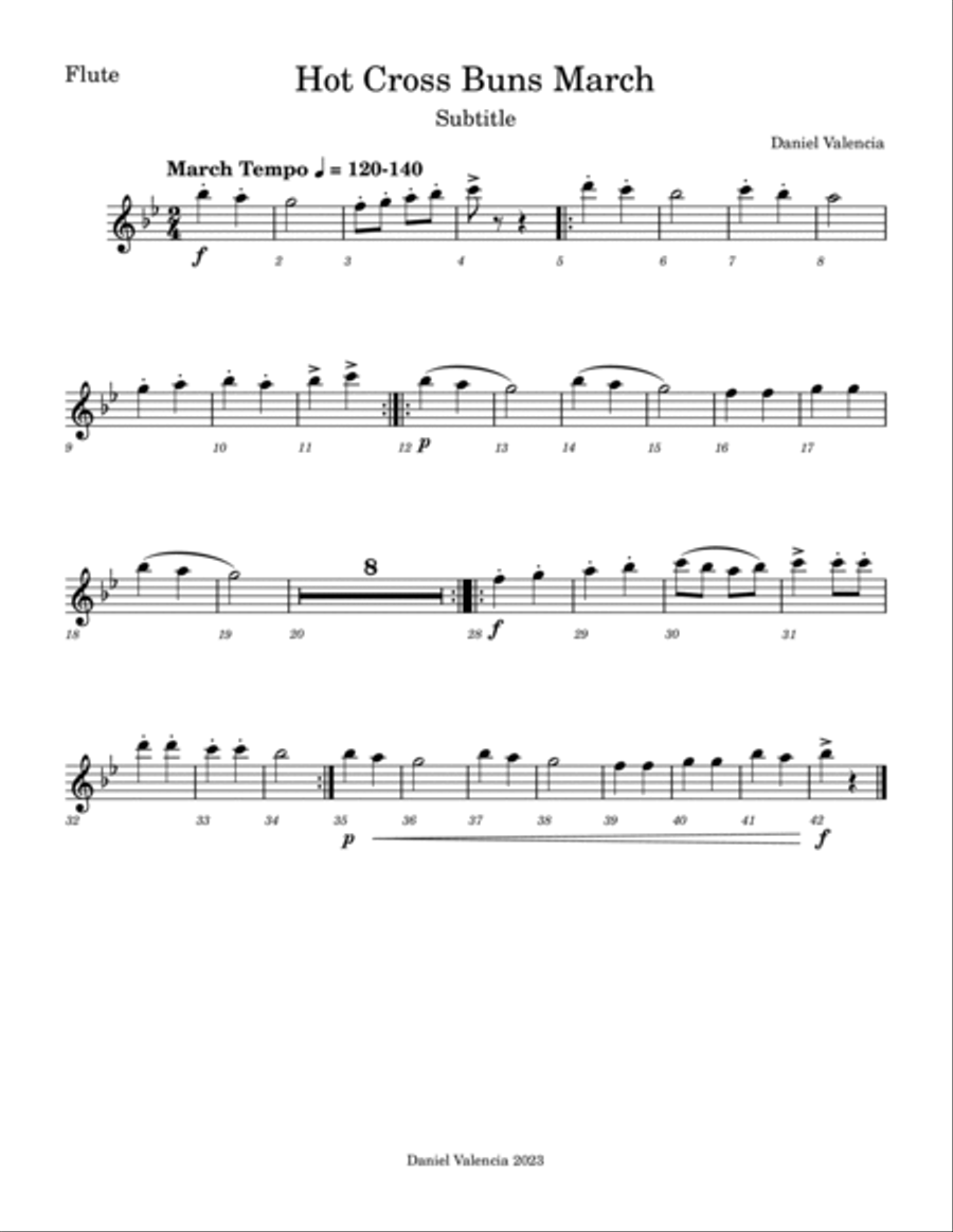 Hot Cross Buns March Concert Band scores gallery preview page 5