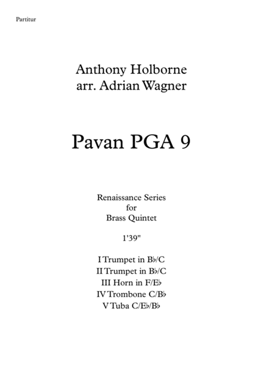 Pavan PGA 9 (Anthony Holborne) Brass Quintet arr. Adrian Wagner image number null