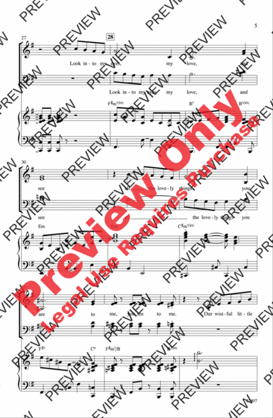 The Shadow of Your Smile 4-Part scores gallery preview page 5