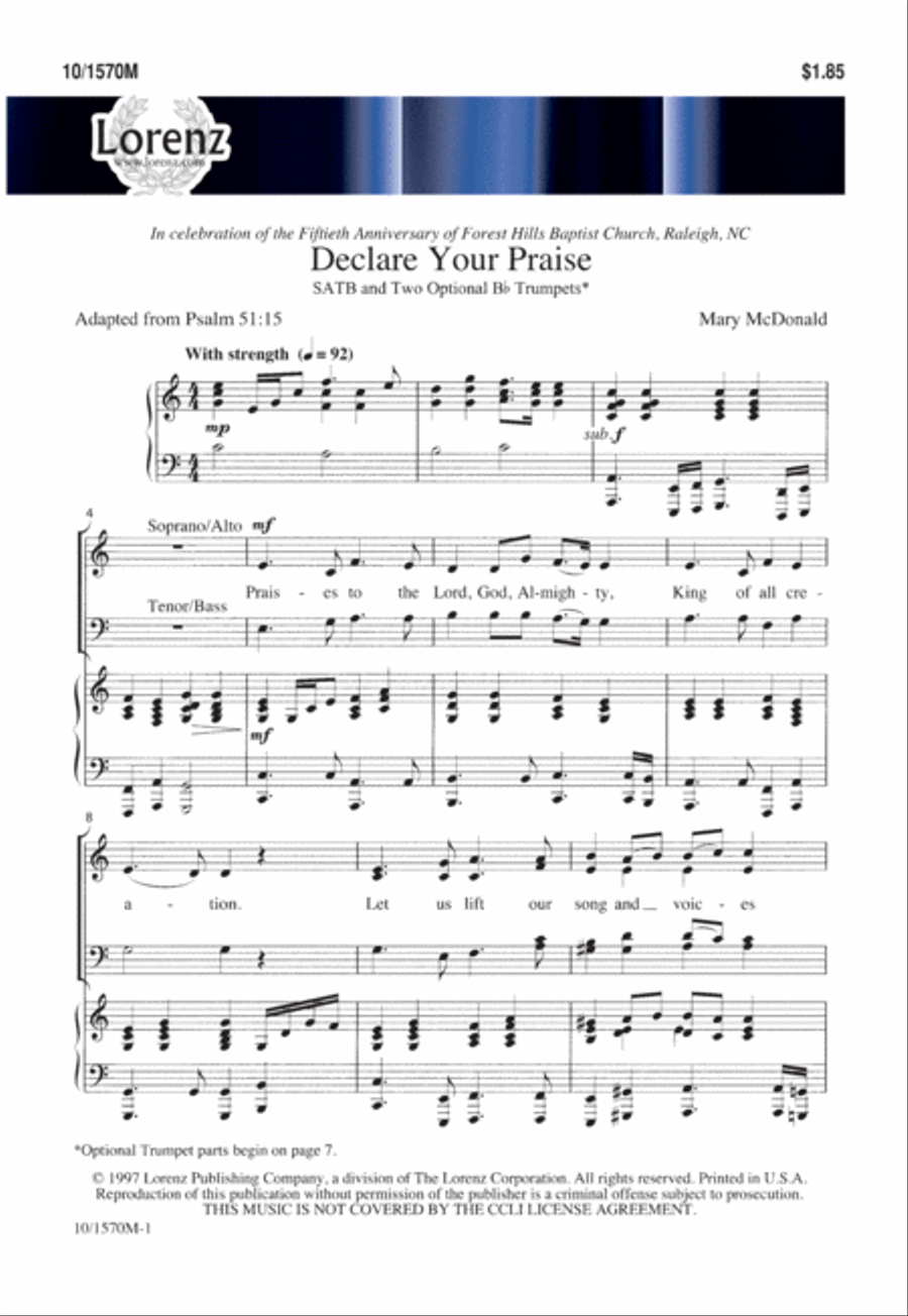 Declare Your Praise 4-Part scores gallery preview page 2