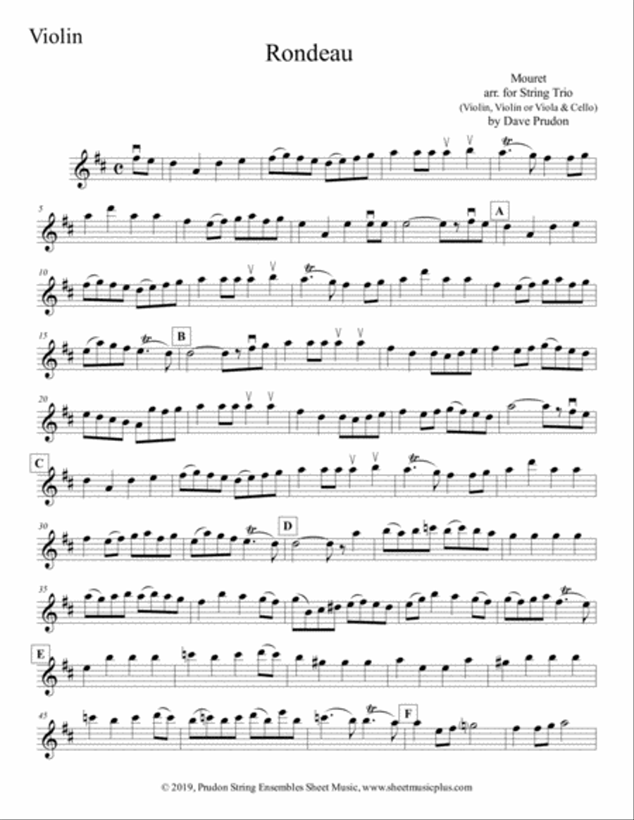 Mouret Rondeau for String Trio String Trio scores gallery preview page 5