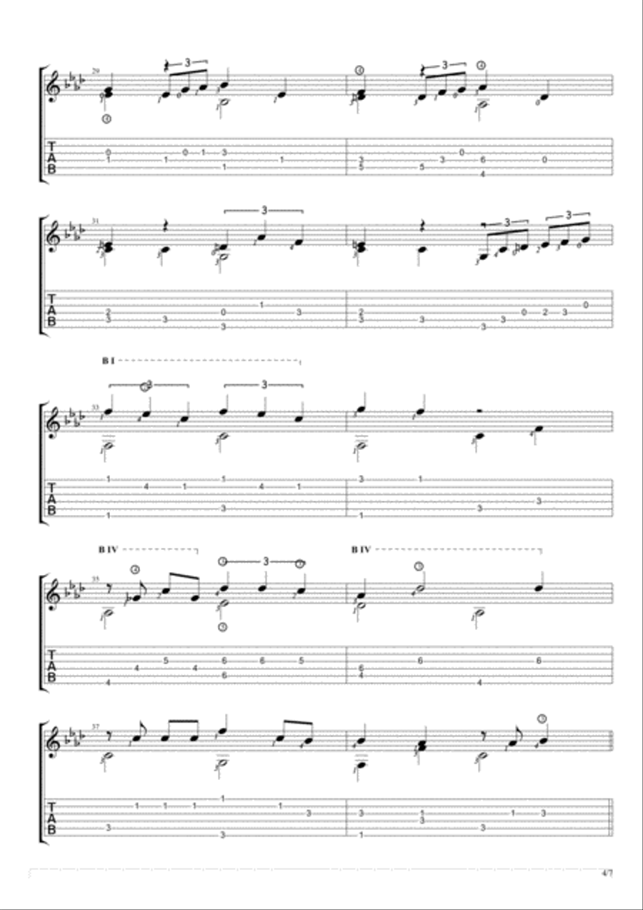 Michelle Guitar Tablature scores gallery preview page 4