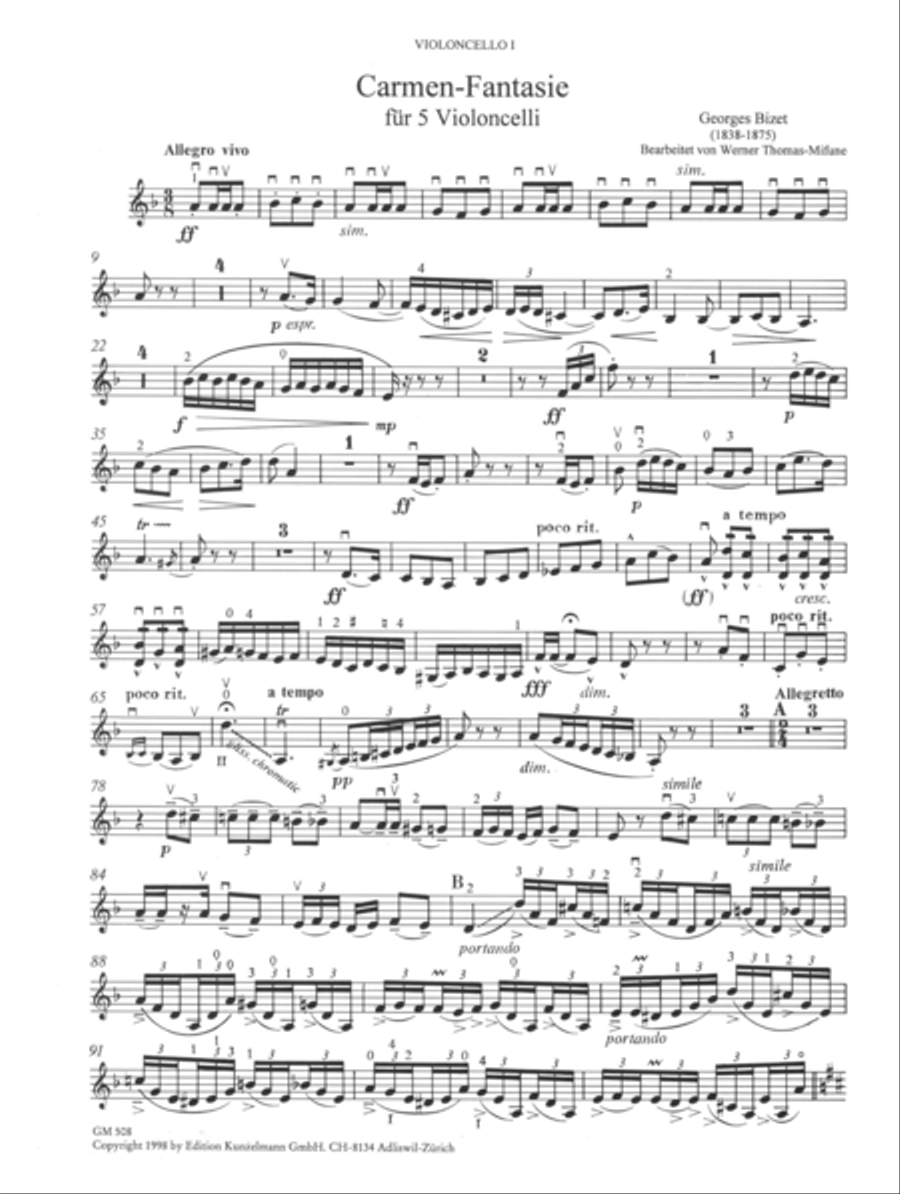 Carmen suite Cello scores gallery preview page 2