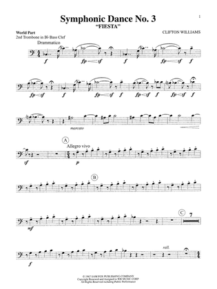Symphonic Dance No. 3 ("Fiesta"): WP 2nd B-flat Trombone B.C.