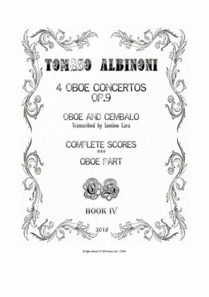 Albinoni - Four Concertos Op.9 for Oboe and Cembalo (or Piano) - Scores and Part