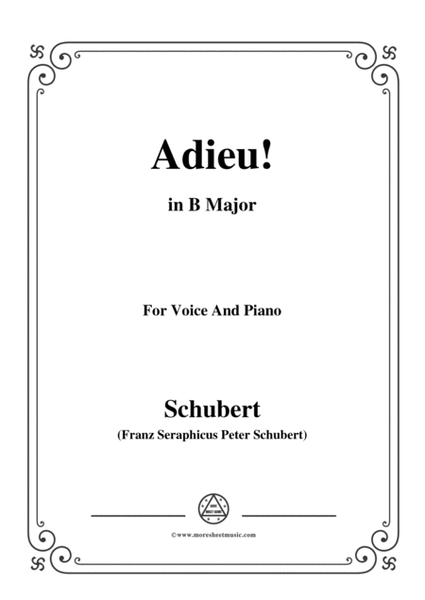 Schubert-Adieu!,in B Major,for Voice&Piano image number null