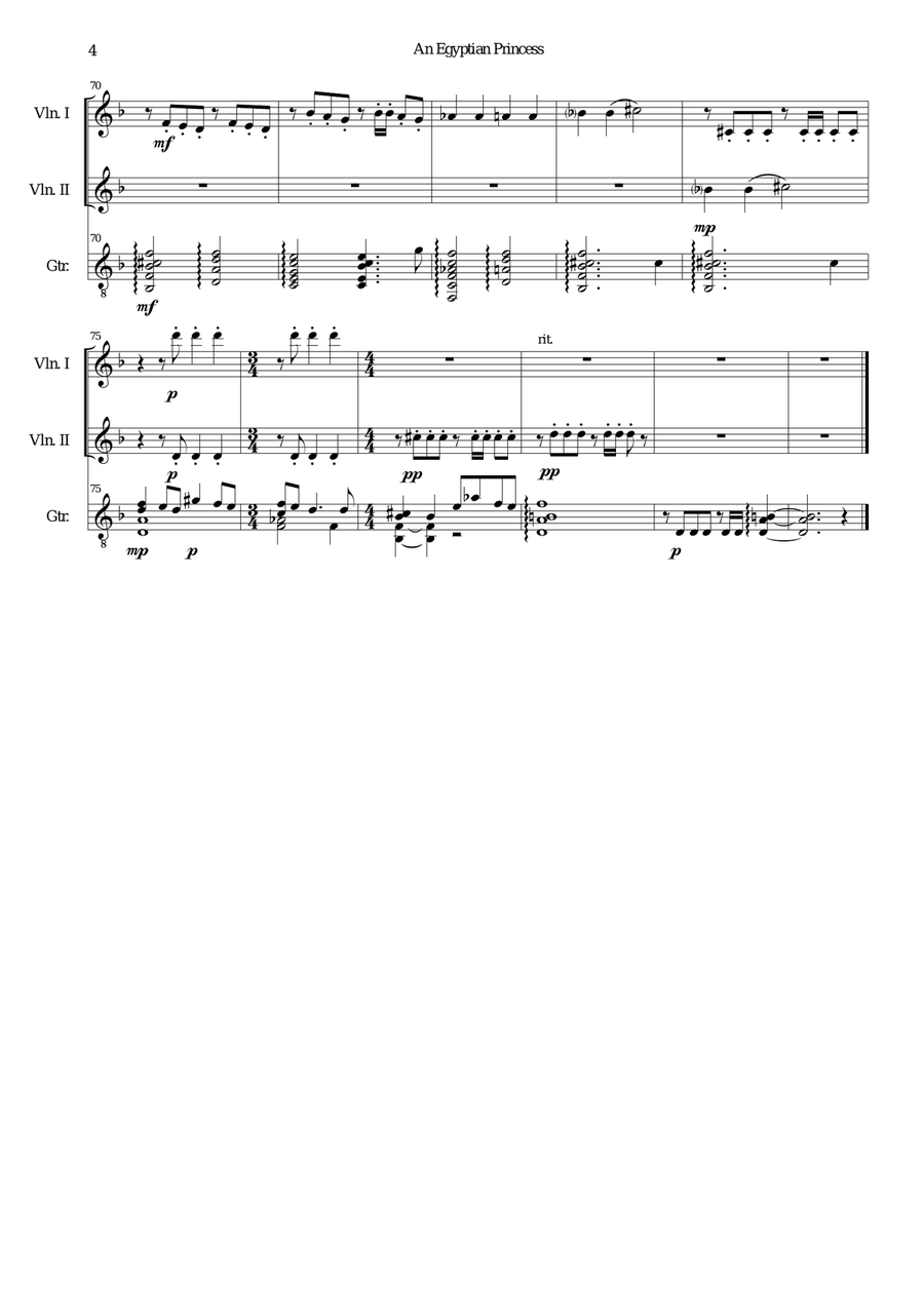 An Egyptian Princess for 2 violins and guitar String Duet scores gallery preview page 4