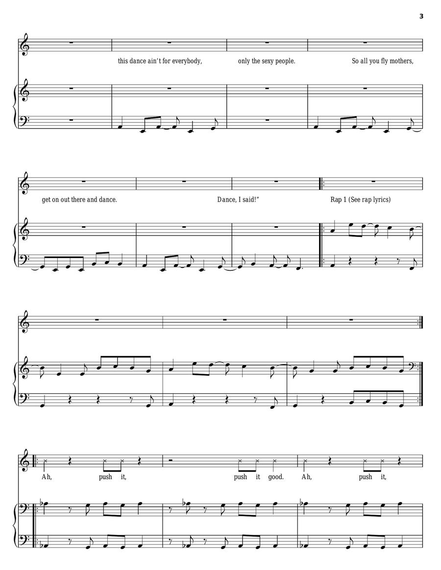 Push It Piano, Vocal, Guitar scores gallery preview page 3