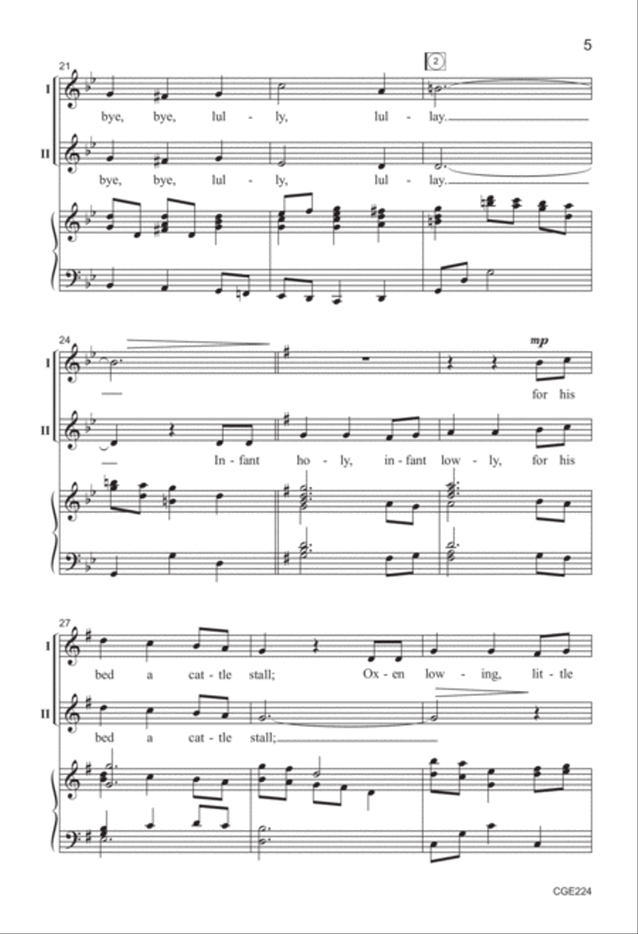 Lullay, Infant Holy (Two-part) 2-Part scores gallery preview page 4