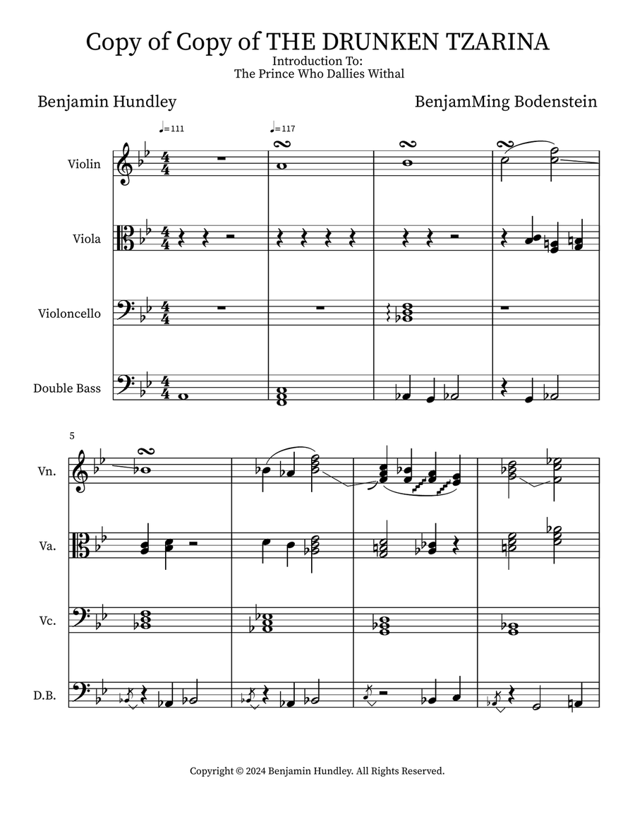 Copy of Copy of THE DRUNKEN TZARINA Large Ensemble scores gallery preview page 1