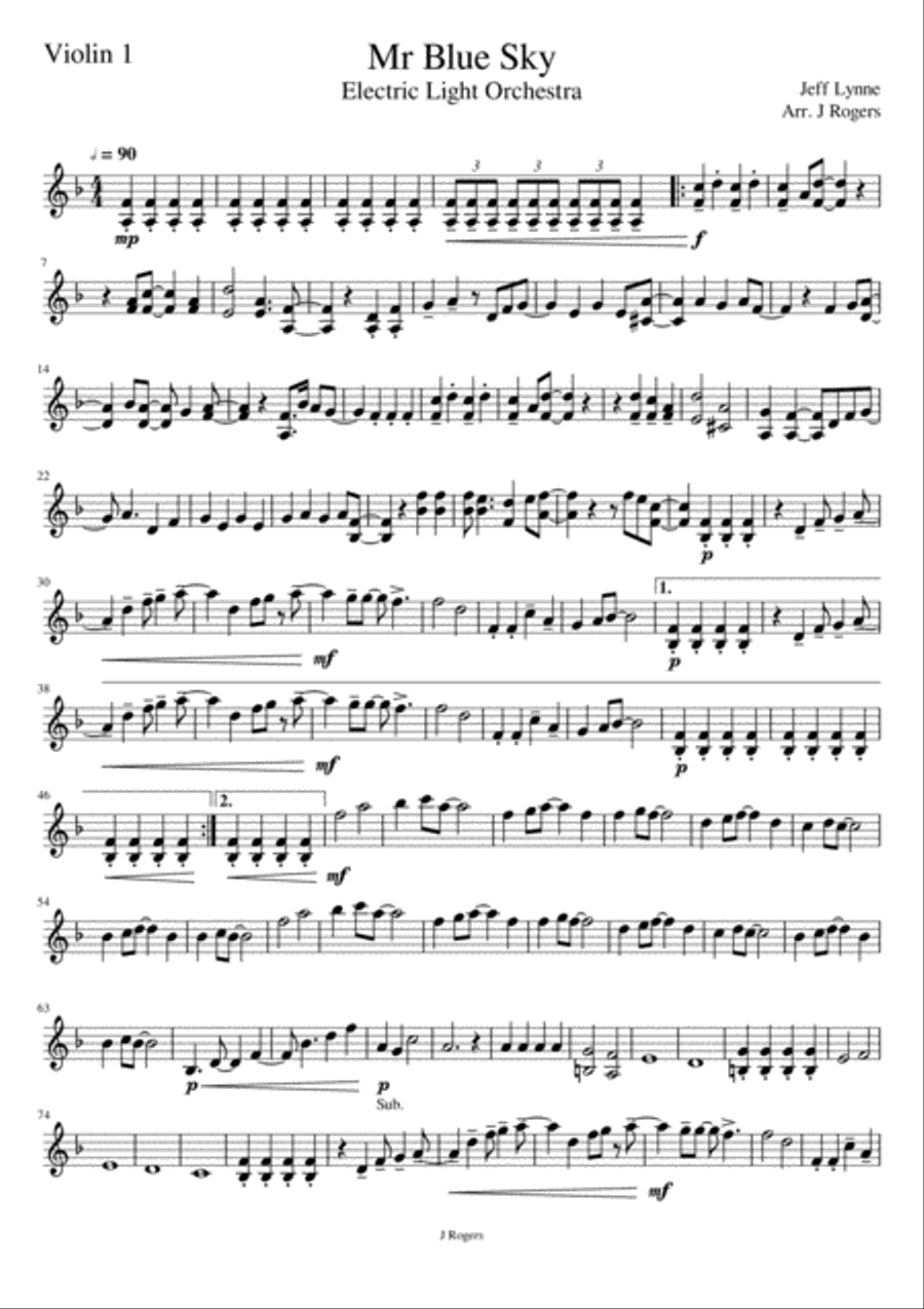 Mr. Blue Sky String Trio scores gallery preview page 6