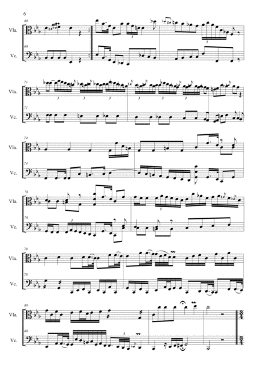 Boccherini - SONATA for Viola and Cello in C minor - G. 18 - Arr. by Renato Tagliabue String Duet scores gallery preview page 6