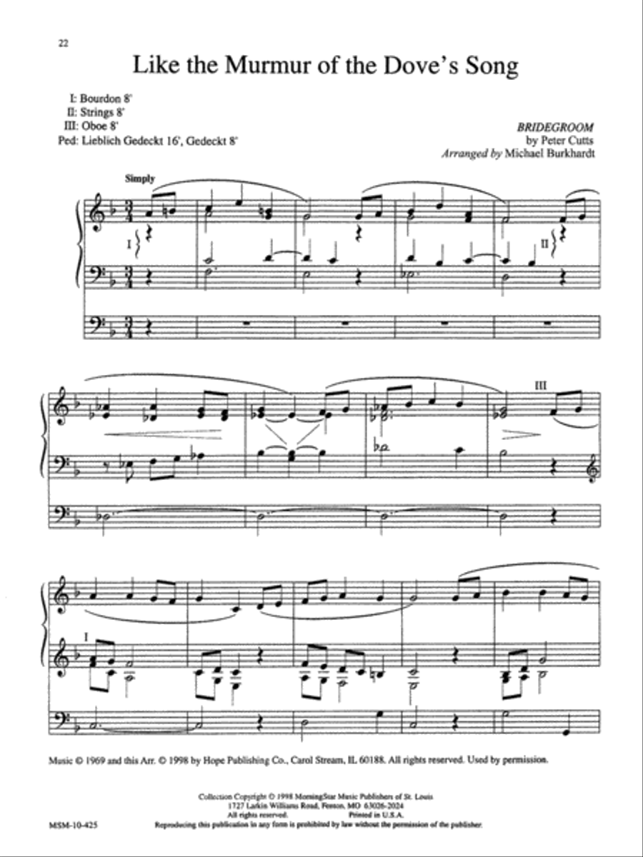 Like the Murmur of a Dove Organ scores gallery preview page 1