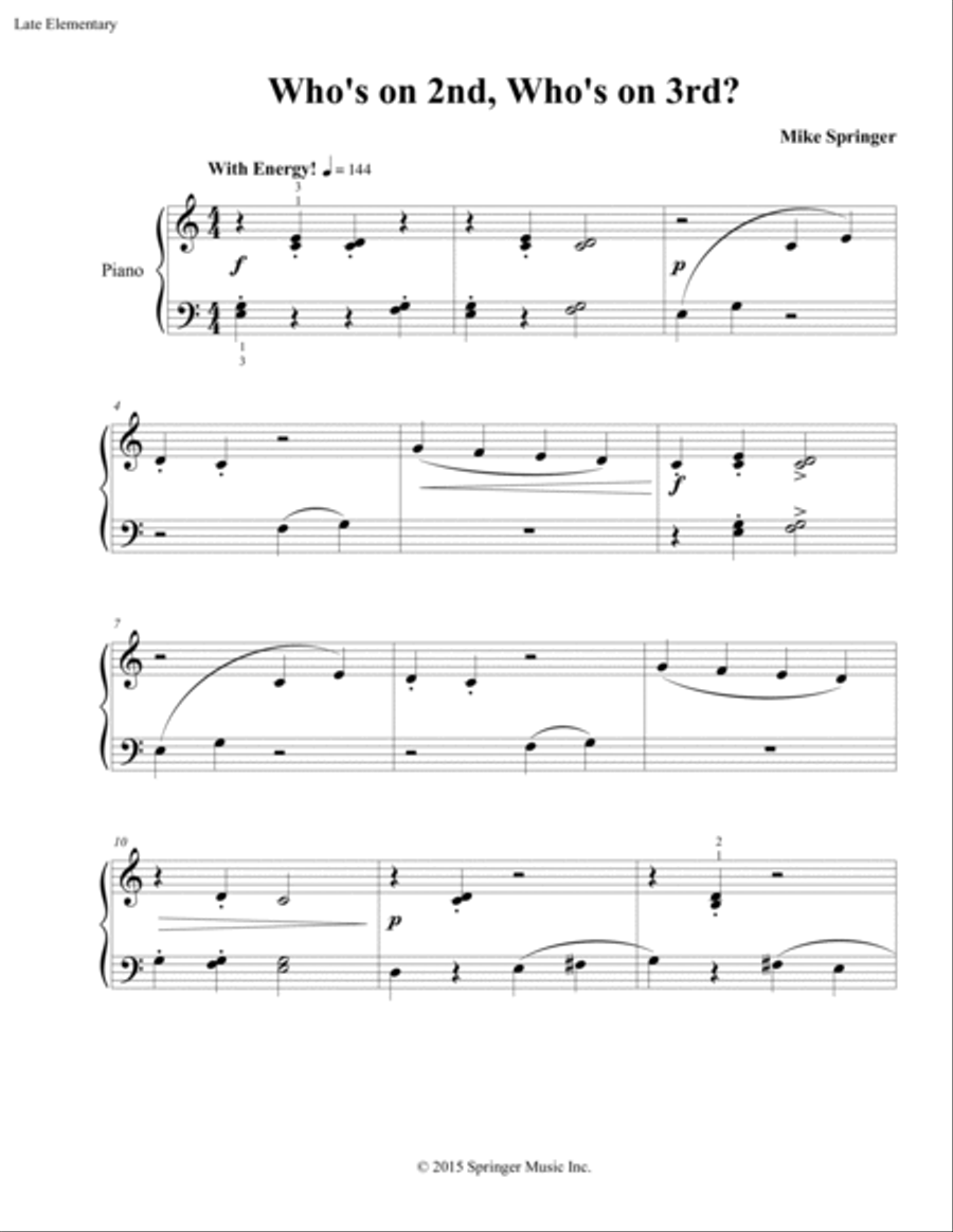 Who's on 2nd, Who's on 3rd? Piano Method scores gallery preview page 2