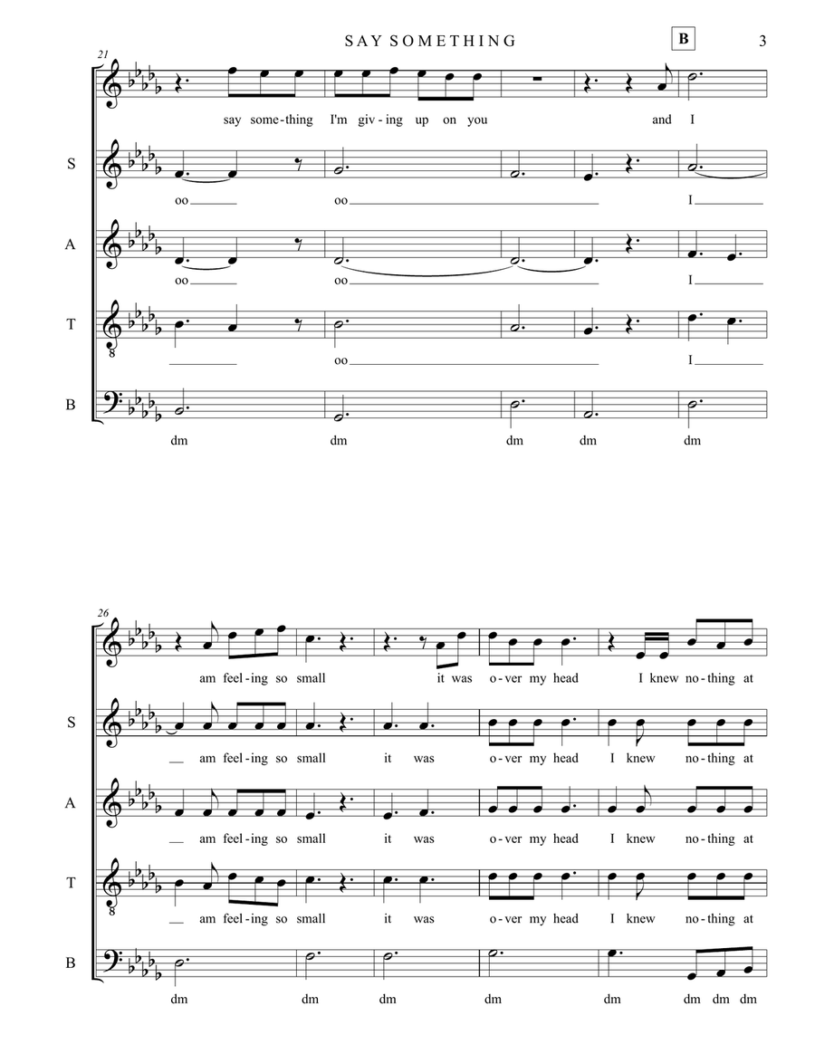 Say Something 4-Part scores gallery preview page 3