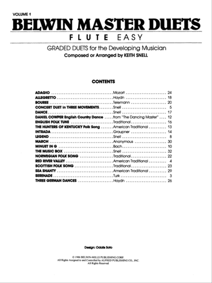 Belwin Master Duets (Flute), Volume 1 Flute Duet scores gallery preview page 2