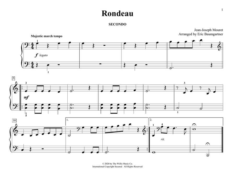 Rondeau (arr. Eric Baumgartner) Piano Duet scores gallery preview page 1