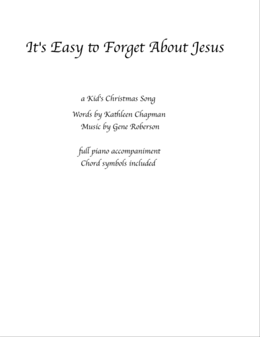It's Easy to Forget About Jesus Lower Key SA scores gallery preview page 1