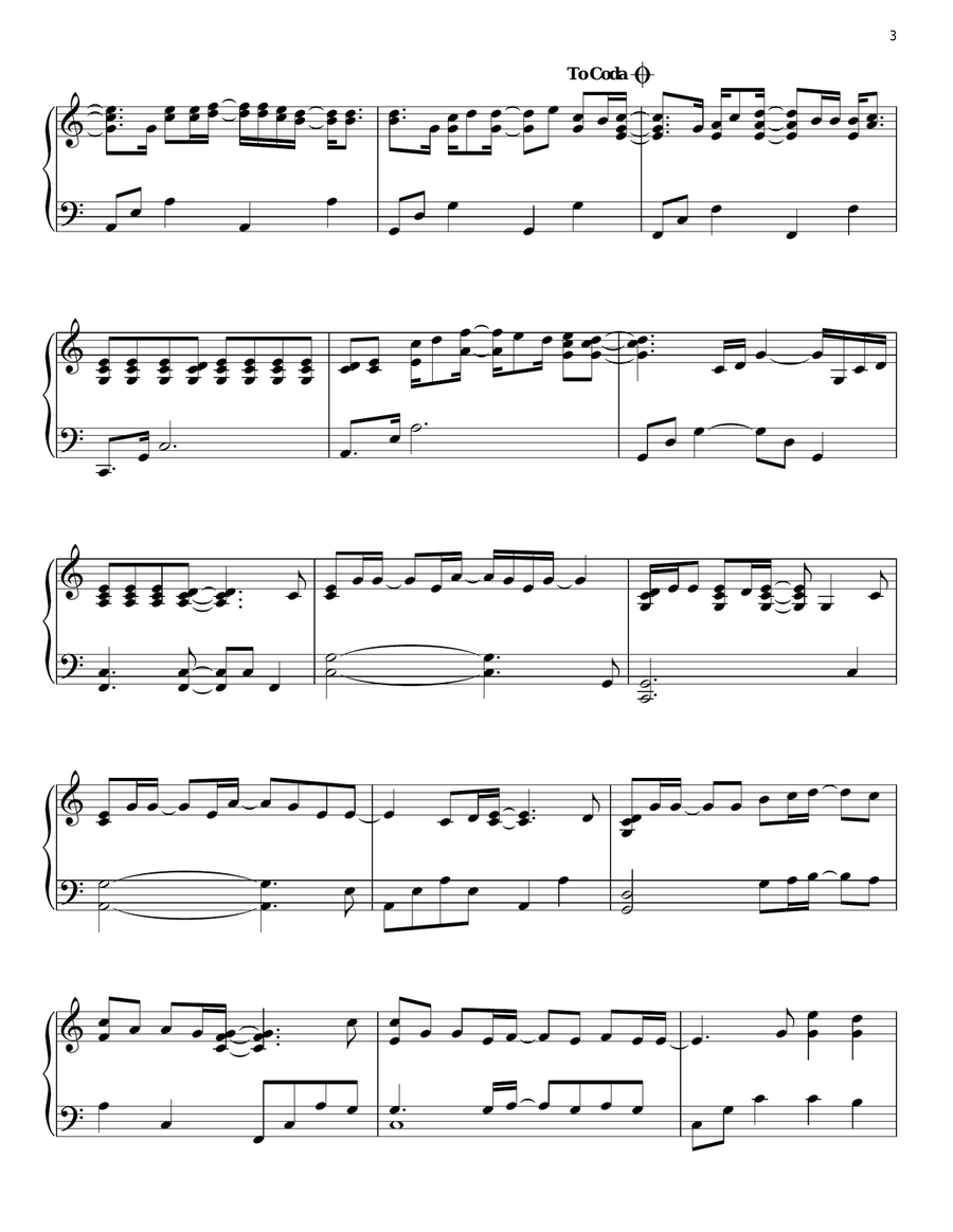 Somewhere In The Middle Piano Solo scores gallery preview page 3