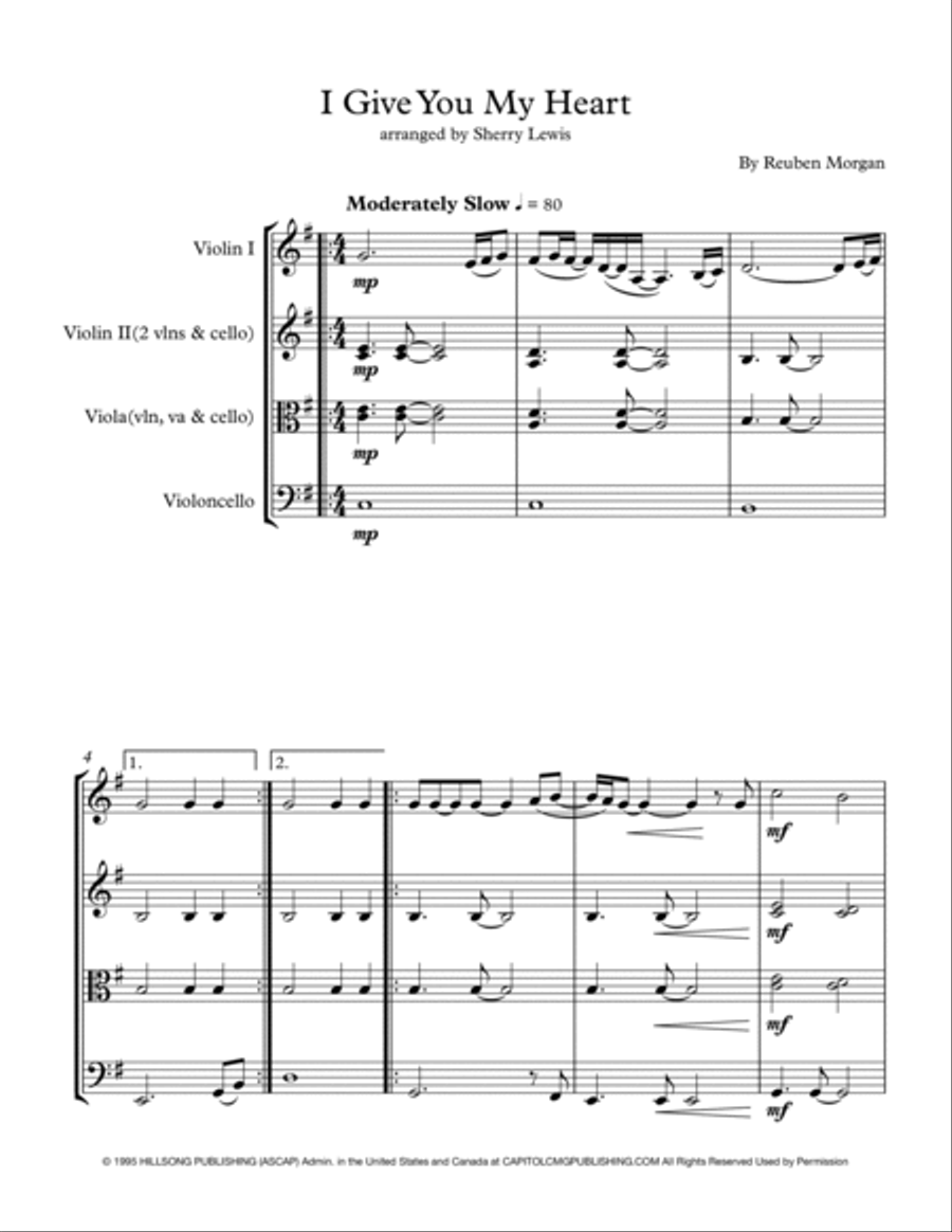 I Give You My Heart String Trio scores gallery preview page 4
