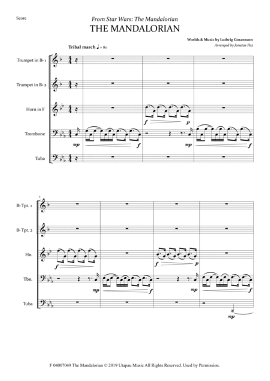 The Mandalorian Brass Ensemble scores gallery preview page 3