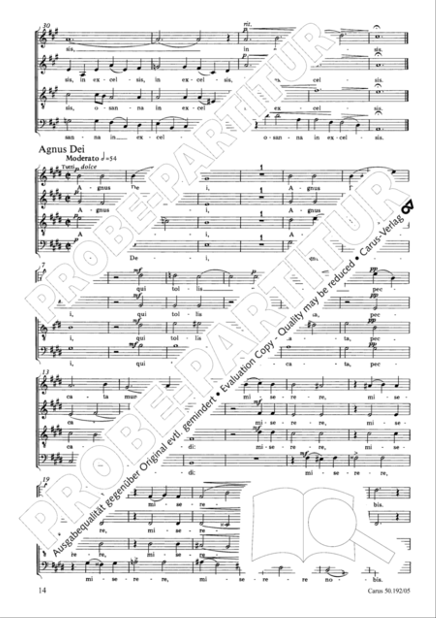 Mass in E major (Missa in E) 4-Part scores gallery preview page 15