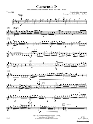 Concerto in D: 1st Violin