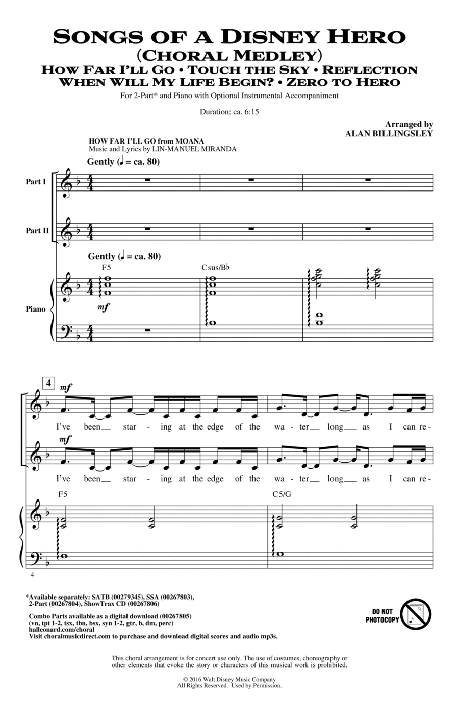 Songs of a Disney Hero 2-Part scores gallery preview page 1